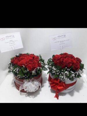 Arreglo floral de caja de rosas rojas premium - Floristería en Itagüí